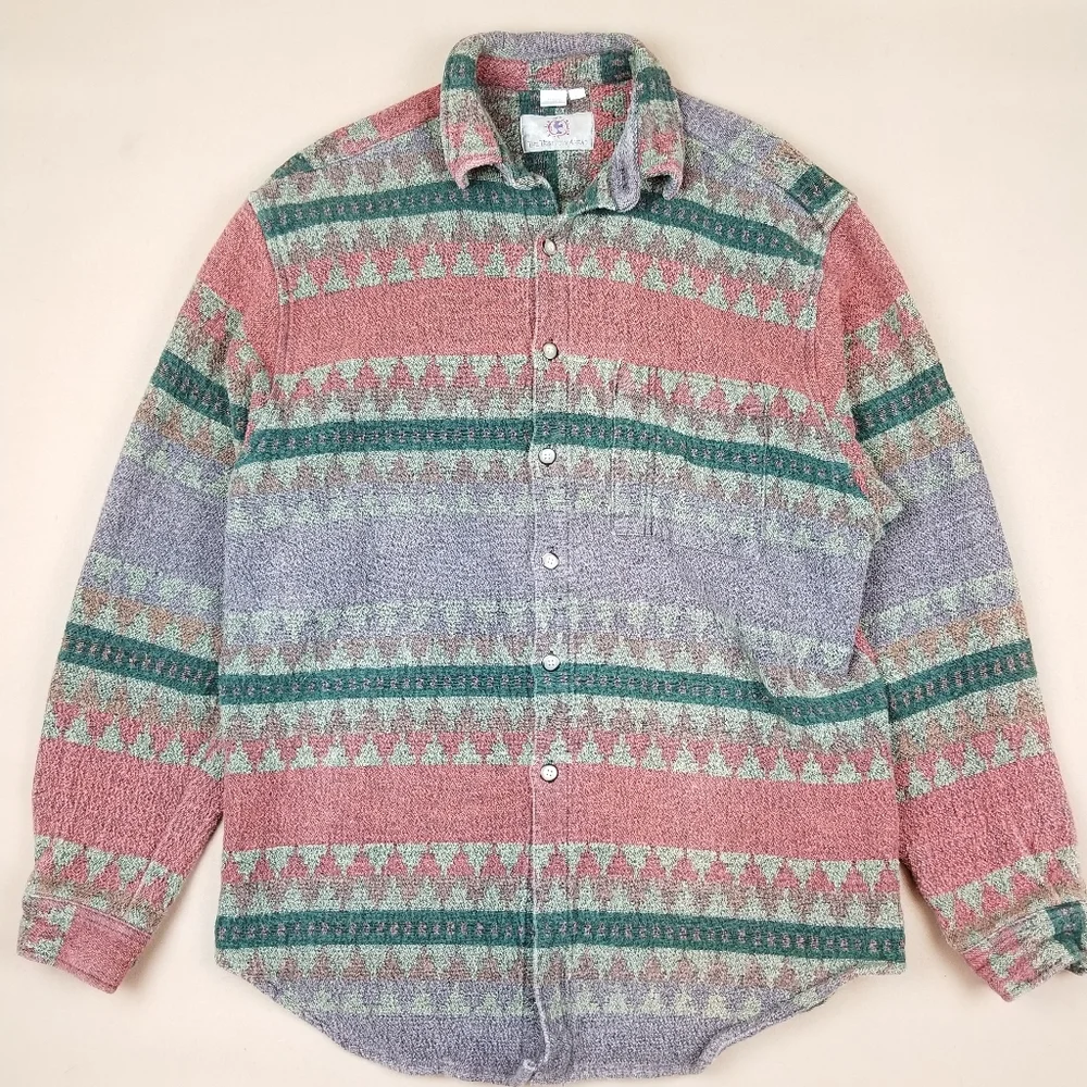 VTG 90's 00's Heavyweight Multicolored Stripes Ind - Picture 1 of 9